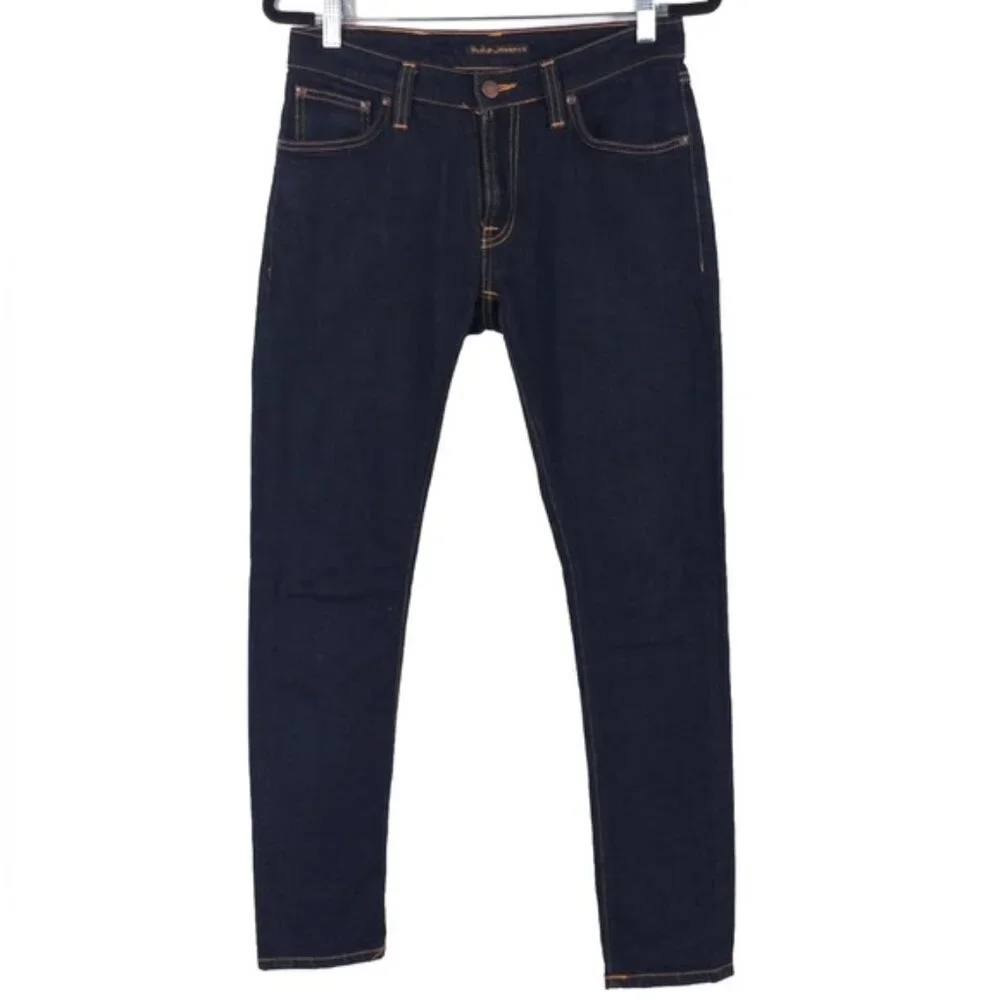 Nudie‎ Jeans ORGANIC COTTON Skinny Lin Dry Deep Orange 1005149 Size 30x30